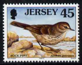 Jersey 1997-99 Seabirds & Waders 45p Rock Pipit unmounted mint SG 799, stamps on birds