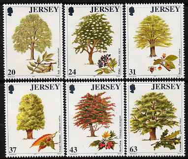 Jersey 1997 Trees set of 6 unmounted mint SG 830-35, stamps on trees