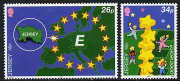 Jersey 2000 Europa set of 2 unmounted mint, SG 934-35, stamps on europa