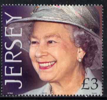 Jersey 2001 QEII 75th Birthday \A33 unmounted mint, SG 990, stamps on royalty