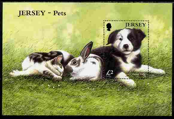 Jersey 2003 Pets perf m/sheet unmounted mint, SG MS1117, stamps on animals, stamps on dogs, stamps on cats, stamps on rabbits