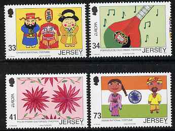 Jersey 2006 Europa - Children's Stamp Designs set of 4 unmounted mint, SG 1260-63, stamps on europa, stamps on flags, stamps on music, stamps on costume, stamps on arts