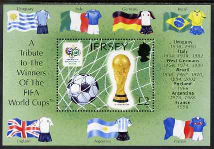Jersey 2006 World Cup Football Championships perf m/sheet unmounted mint, SG MS1274, stamps on football