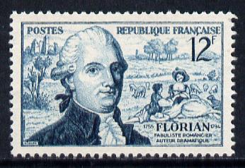 France 1955 Birth Anniversary of Florian (Fabulist) unmounted mint SG 1246, stamps on literature    personalities
