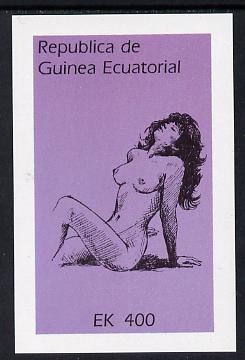 Equatorial Guinea 1977 Drawings of Nudes 400ek imperf m/sheet unmounted mint, stamps on arts  nudes