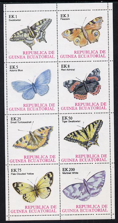 Equatorial Guinea 1977 Butterflies set of 8 unmounted mint (Mi 1197-1204A) , stamps on , stamps on  stamps on butterflies