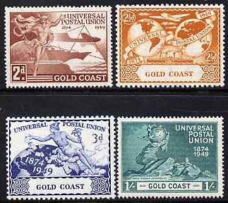 Gold Coast 1949 KG6 75th Anniversary of Universal Postal Union set of 4 unmounted mint, SG149-52, stamps on , stamps on  kg6 , stamps on  upu , stamps on 
