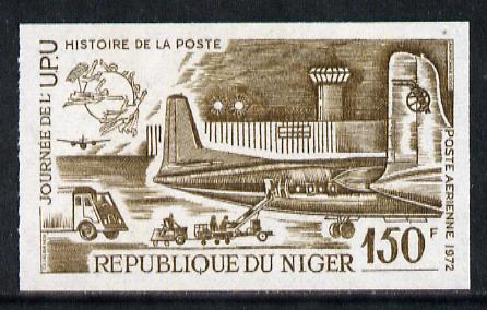 Niger Republic 1973 World UPU Day 150f (Fokker Mail Plane) imperf colour trial proof (SG 447) several different colour combinations available but price is for ONE unmounted mint, stamps on upu      postal        aviation    fokker, stamps on  upu , stamps on 