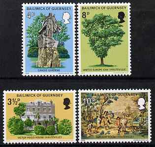Guernsey 1974 Victor Hugos Exile in Guernsey set of 4 unmounted mint, SG 126-29, stamps on personalities, stamps on literature, stamps on textiles