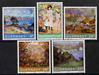 Guernsey 1983 Centenary of Renoirs visit to Guernsey set of 5 unmounted mint, SG 277-81, stamps on arts, stamps on renoir