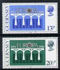 Guernsey 1984 Europa set of 2 unmounted mint, SG 292-93, stamps on europa