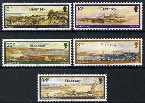 Guernsey 1985 Paintings by Paul Jacob Maftel set of 5 unmounted mint, SG 355-59, stamps on arts