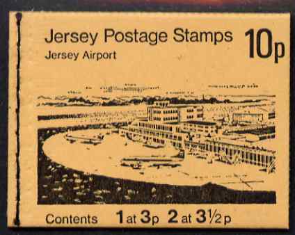 Jersey 1974 Views 10p (Jersey Airport) booklet complete, SG B18, stamps on tourism, stamps on aviation