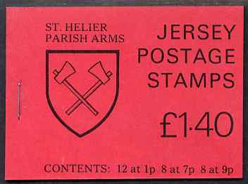 Jersey 1980 Parish Arms (St Helier) Â£1.40 booklet complete, SG B30, stamps on arms, stamps on heraldry