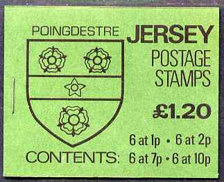 Jersey 1981 Parish Arms (Poingdestre) Â£1.20 booklet complete, SG B32 , stamps on arms, stamps on heraldry