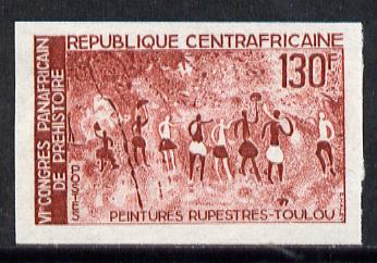 Central African Republic 1967 Pre-History Conference 130f (Rock Painting) imperf colour trial proof (several different combinations available but price is for ONE) as SG 155 unmounted mint, stamps on arts    dinosaurs   history
