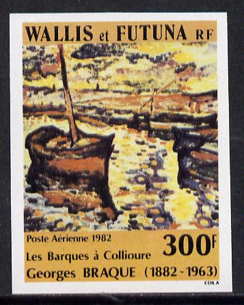 Wallis & Futuna 1982 Georges Braque (Fishing Boats) imperf proof in issued colours (SG 391*), stamps on , stamps on  stamps on arts   fishing   ships