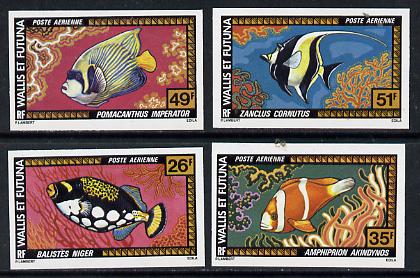 Wallis & Futuna 1977 Fish imperf set of 4 from limited printing unmounted mint, SG 278-81, stamps on fish     marine-life