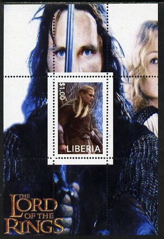 Liberia 2003 Lord of the Rings #4 perf s/sheet unmounted mint, stamps on , stamps on  stamps on films, stamps on  stamps on movies, stamps on  stamps on literature, stamps on  stamps on fantasy, stamps on  stamps on entertainments, stamps on  stamps on 