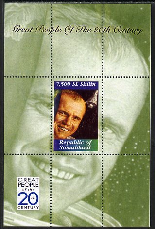 Somaliland 1999 Great People of the 20th Century - John Glenn perf souvenir sheet unmounted mint, stamps on personalities, stamps on space