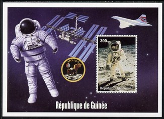 Guinea - Conakry 2004 (?) Space Exploration #2 perf souvenir sheet unmounted mint. Note this item is privately produced and is offered purely on its thematic appeal, stamps on space, stamps on concorde