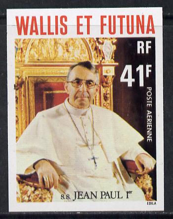 Wallis & Futuna 1979 Popes 41f (Pope John-Paul I) imperf proof from limited printing, SG 305*, stamps on personalities, stamps on religion, stamps on popes, stamps on pope