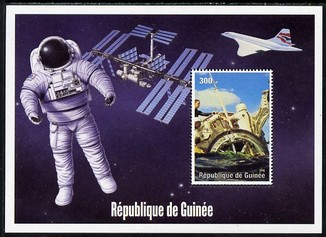 Guinea - Conakry 2004 (?) Space Exploration #6 perf souvenir sheet unmounted mint. Note this item is privately produced and is offered purely on its thematic appeal, stamps on space, stamps on concorde