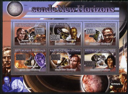 Guinea - Conakry 2009 New Space Probes perf sheetlet containing 6 values unmounted mint, stamps on space, stamps on astronomy, stamps on satellites, stamps on planets, stamps on hubble