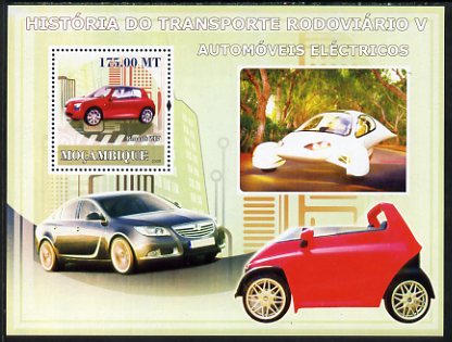 Mozambique 2009 History of Transport - Road Transport #05 perf s/sheet unmounted mint, stamps on transport, stamps on cars, stamps on renault
