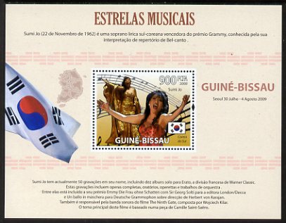 Guinea - Bissau 2009 Famous Musicians perf s/sheet (Portuguese Text) unmounted mint, stamps on music