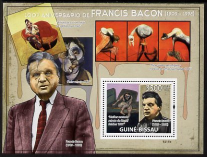 Guinea - Bissau 2009 Paintings by Francis Bacon perf s/sheet unmounted mint Michel BL 689, stamps on personalities, stamps on arts, stamps on 