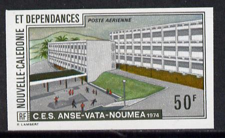New Caledonia 1974 Scientific Studies (Building) imperf proof from limited printing, SG 537*, stamps on buildings    science
