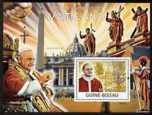 Guinea - Bissau 2009 80th Anniversary of the Vatican perf s/sheet unmounted mint Michel BL 692, stamps on religion, stamps on popes