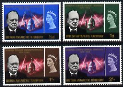 British Antarctic Territory 1966 Churchill Commem set of 4 unmounted mint, SG 16-19, stamps on , stamps on  stamps on flowers, stamps on  stamps on orchids