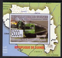 Guinea - Conakry 2009 Opening of Saka Higashi Line individual imperf deluxe sheet #6 unmounted mint. Note this item is privately produced and is offered purely on its thematic appeal                                                                                                                                                                                                                                                                                                                                                                                                                                                                                                                                                                                                                                                                                                                                                                                                                                                                                                   , stamps on railways, stamps on maps