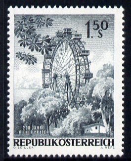 Austria 1966 Bicentenary of Vienna Prater (Fun Fair) - Big Wheel unmounted mint, SG 1466, stamps on entertainment, stamps on circus