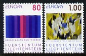 Liechtenstein 1993 Europa - Contemporary Art set of 2 unmounted mint SG 1049-50, stamps on europa, stamps on arts