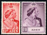 Aden 1949 KG6 Royal Silver Wedding set of 2 mounted mint SG 30-1, stamps on royalty, stamps on silver wedding, stamps on  kg6 , stamps on 