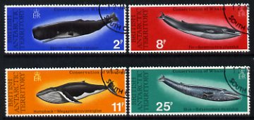 British Antarctic Territory 1977 Whales set of 4 fine used, SG 79-82 , stamps on polar, stamps on whales