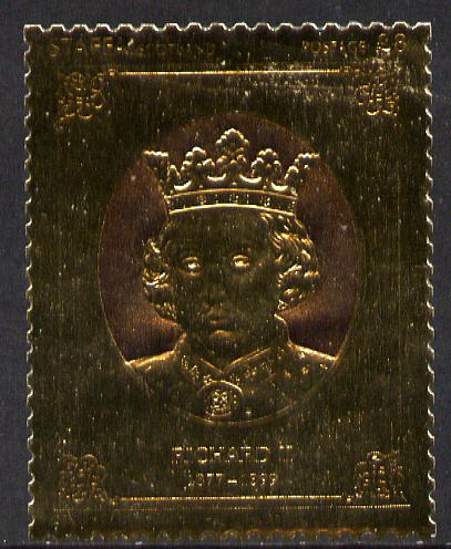 Staffa 1977 Monarchs \A38 Richard II embossed in 23k gold foil (Rosen #479) unmounted mint, stamps on royalty    history     shakespeare