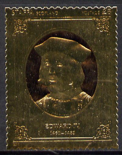 Staffa 1977 Monarchs \A38 Edward IV embossed in 23k gold foil (Rosen #483) unmounted mint, stamps on royalty    history