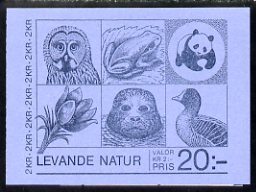 Sweden 1985 Nature 20k booklet complete and pristine, SG SB378, stamps on animals, stamps on mouse, stamps on fish, stamps on 