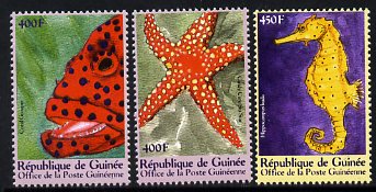 Guinea - Conakry 2000 Marine Life perf set of 3 unmounted mint. Note this item is privately produced and is offered purely on its thematic appeal, stamps on marine life, stamps on fish