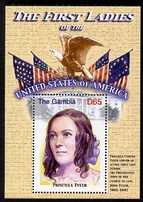 Gambia 2007 The First Ladies of USA - Priscilla Tyler perf m/sheet unmounted mint SG MS 5098o, stamps on constitutions, stamps on flags, stamps on birds, stamps on eagles, stamps on birds of prey, stamps on usa presidents, stamps on women, stamps on americana