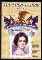 Gambia 2007 The First Ladies of USA - Letitia Tyler perf m/sheet unmounted mint SG MS 5098m, stamps on constitutions, stamps on flags, stamps on birds, stamps on eagles, stamps on birds of prey, stamps on usa presidents, stamps on women, stamps on americana