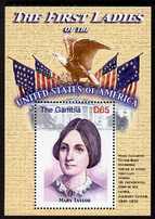 Gambia 2007 The First Ladies of USA - Mary Taylor perf m/sheet unmounted mint SG MS 5098r, stamps on , stamps on  stamps on constitutions, stamps on  stamps on flags, stamps on  stamps on birds, stamps on  stamps on eagles, stamps on  stamps on birds of prey, stamps on  stamps on usa presidents, stamps on  stamps on women, stamps on  stamps on americana