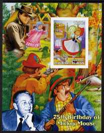 Benin 2003 75th Birthday of Mickey Mouse - Little Red Riding Hood #05 (also shows Elvis & Walt Disney) imperf m/sheet unmounted mint. Note this item is privately produced and is offered purely on its thematic appeal, stamps on , stamps on  stamps on personalities, stamps on  stamps on movies, stamps on  stamps on films, stamps on  stamps on cinema, stamps on  stamps on fairy tales, stamps on  stamps on elvis, stamps on  stamps on disney, stamps on  stamps on 