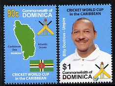 Dominica 2007 World Cup Cricket West Indies set of 2 unmounted mint, SG 3560-61, stamps on sport, stamps on cricket, stamps on maps, stamps on flags
