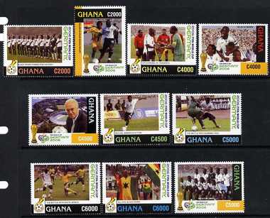 Ghana 2006 Ghana's Qualification for World Cup set of 10 single values unmounted mint, SG 3548-51 & 3568-73, stamps on , stamps on  stamps on football