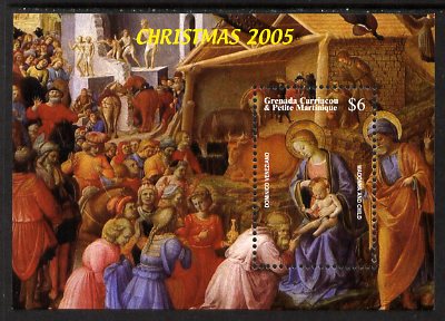 Grenada - Grenadines 2005 Christmas perf m/sheet (Madonna & child - Dominico Veneziano) unmounted mint, SG MS3800, stamps on christmas, stamps on arts